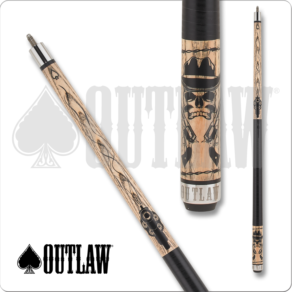 Outlaw OL52 Pool Cue Smoking Gun Design 19oz Free Shipping!