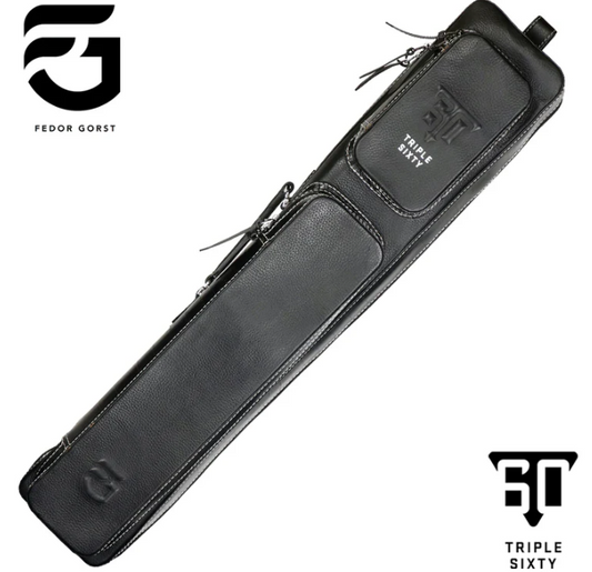 Triple 60 Fedor Gorst 4X8 Custom Crocodile Leather Butterfly Soft Cue Case-Black
