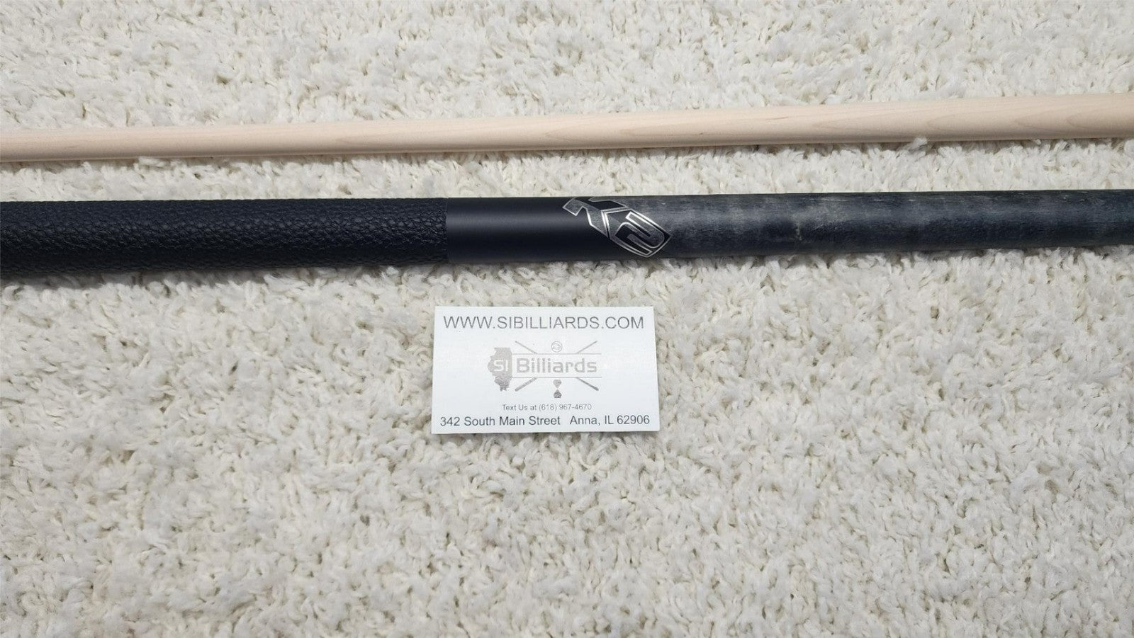K2 Pool Cue KLCGY Grey w/ Leather Wrap Play Cue w/ Low Deflection 12.5MM Shaft