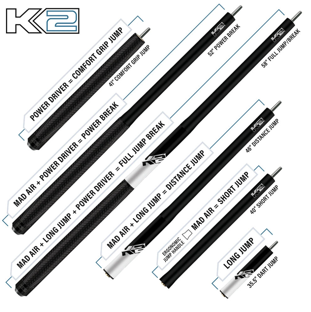 K2 6 IN 1 BREAK/JUMP CUE - Bocote - 13.5mm! Fast Shipping! New!!