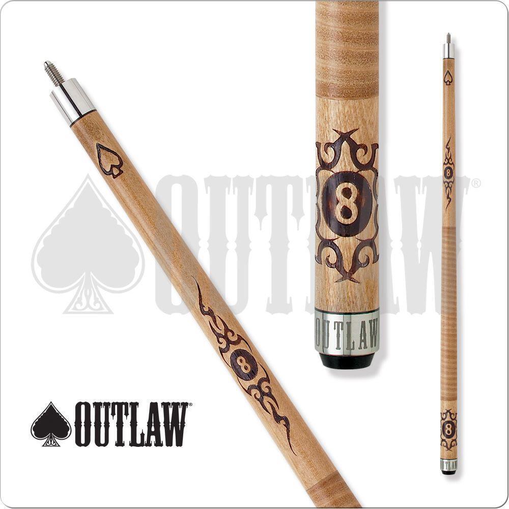 Outlaw OL08 Pool Cue Eight Ball and Tribal Style 19oz Free Shipping!