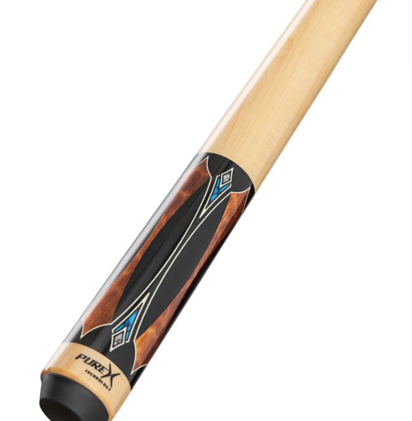 Pure X HXTE16 Midnight Black Apitong & Blue/White Recon Wrapless Cue