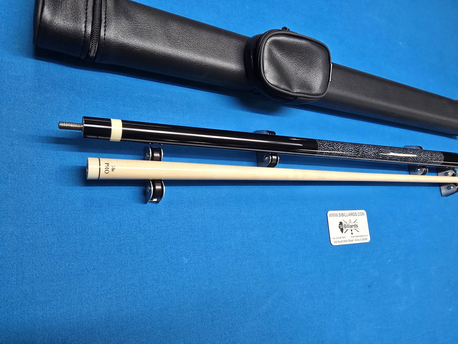 Meucci European Pool Cue - Black - 12.5mm Pro Shaft - Free 1X1 Hard Case!