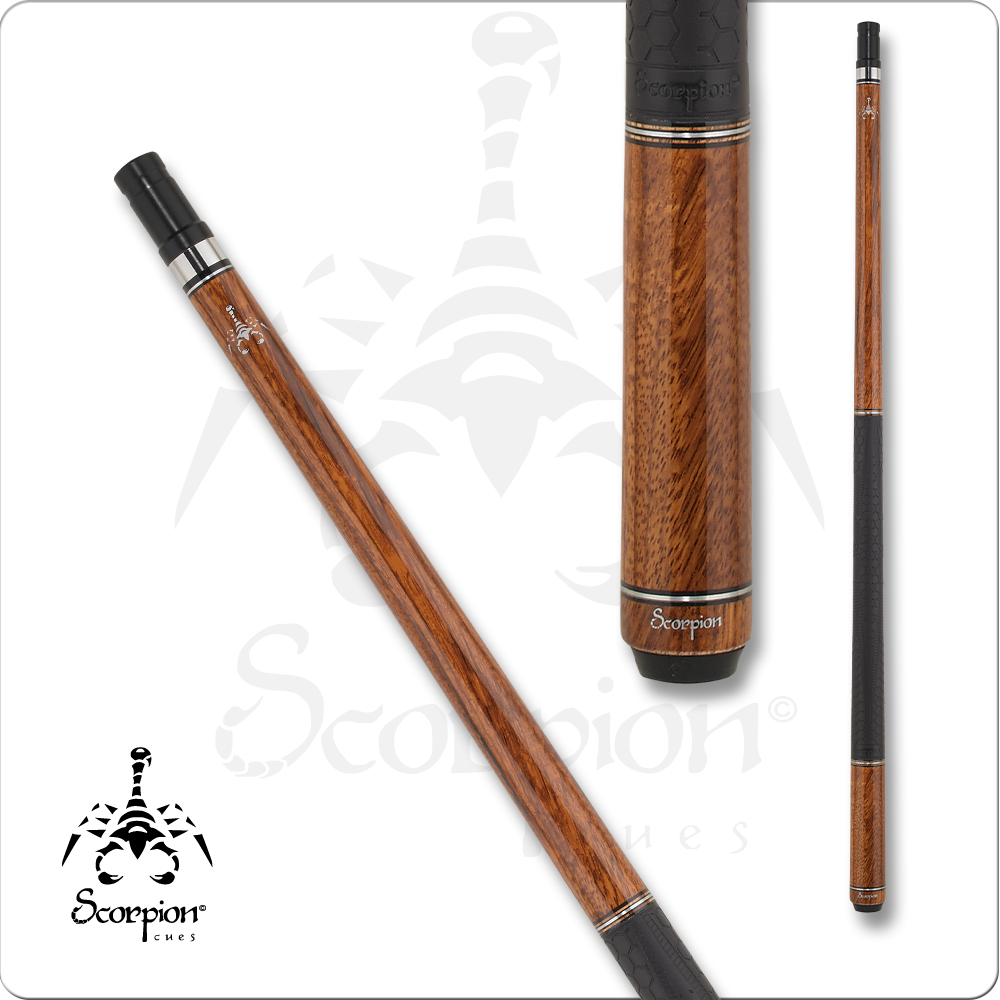 Scorpion JAR11 Series Pool Cue Zebrawood 19oz Free Shipping!