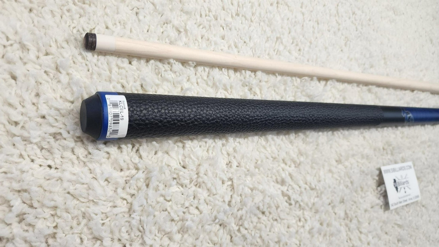 K2 Pool Cue KLCBL Blue w/ Leather Wrap Play Cue w/ Low Deflection 11.75MM Shaft