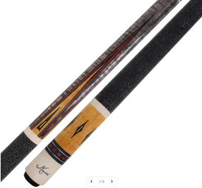 Meucci Mike Massey 3 Pool Cue with Case, Birdseye Maple & Low Deflection