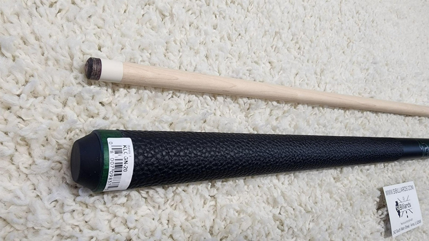 K2 Pool Cue KLCGN Green w/ Leather Wrap Play Cue w/ Low Deflection 12.5MM Shaft