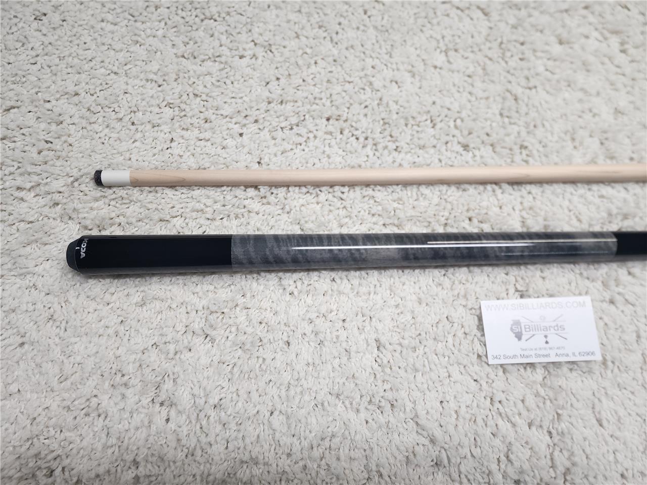 KODA POOL CUE KD23 Black Butt w/ Gray Curly Maple Decal Wrap & Maple Shaft