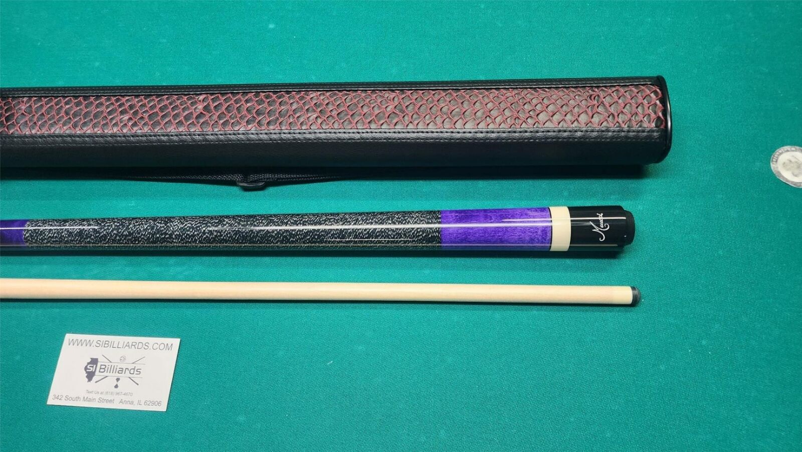 Meucci European Purple Pool Cue 19oz w/ 12.5mm Pro Shaft! Free Hard Case!