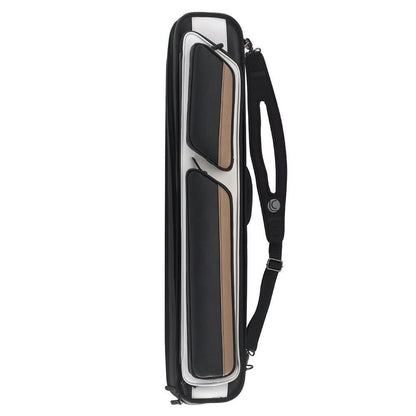 Lucasi LC1048W Soft Cue Case, Holds 4 Butts &amp; 8 Shafts, Black White Tan