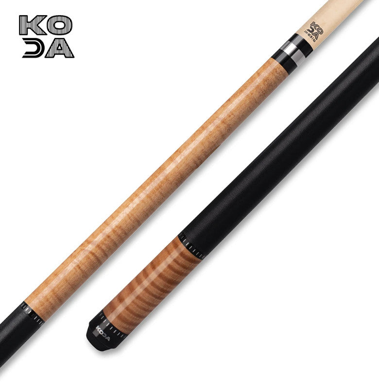 KODA KD30 Pool Cue, Natural Curly Maple, Irish Linen Wrap, Maple Shaft