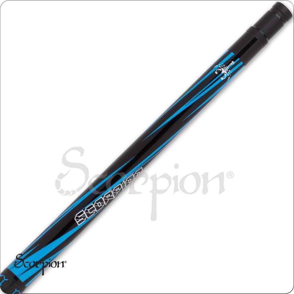 Scorpion SW30 Pool Cue Black with Sky Blue Slanted Points 19oz Free Shipping!