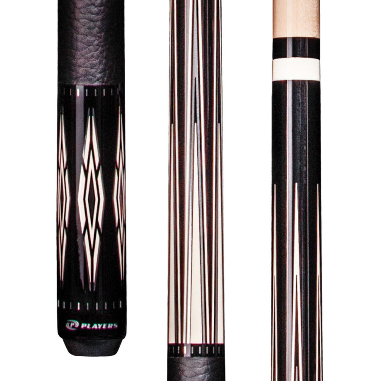 Players E2305 Black & Ivory Cue with Leatherette Wrap! Free Shipping!!!