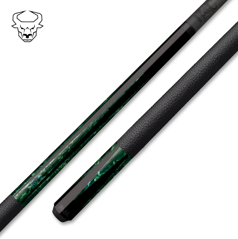 Bull Carbon BCL19 Emerald Green Abalone Pool Cue  - Carbon Fiber Shaft – Uni‑Loc