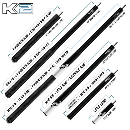 K2 6 IN 1 BREAK/JUMP CUE - Bocote - 13.5mm! Fast Shipping! New!!