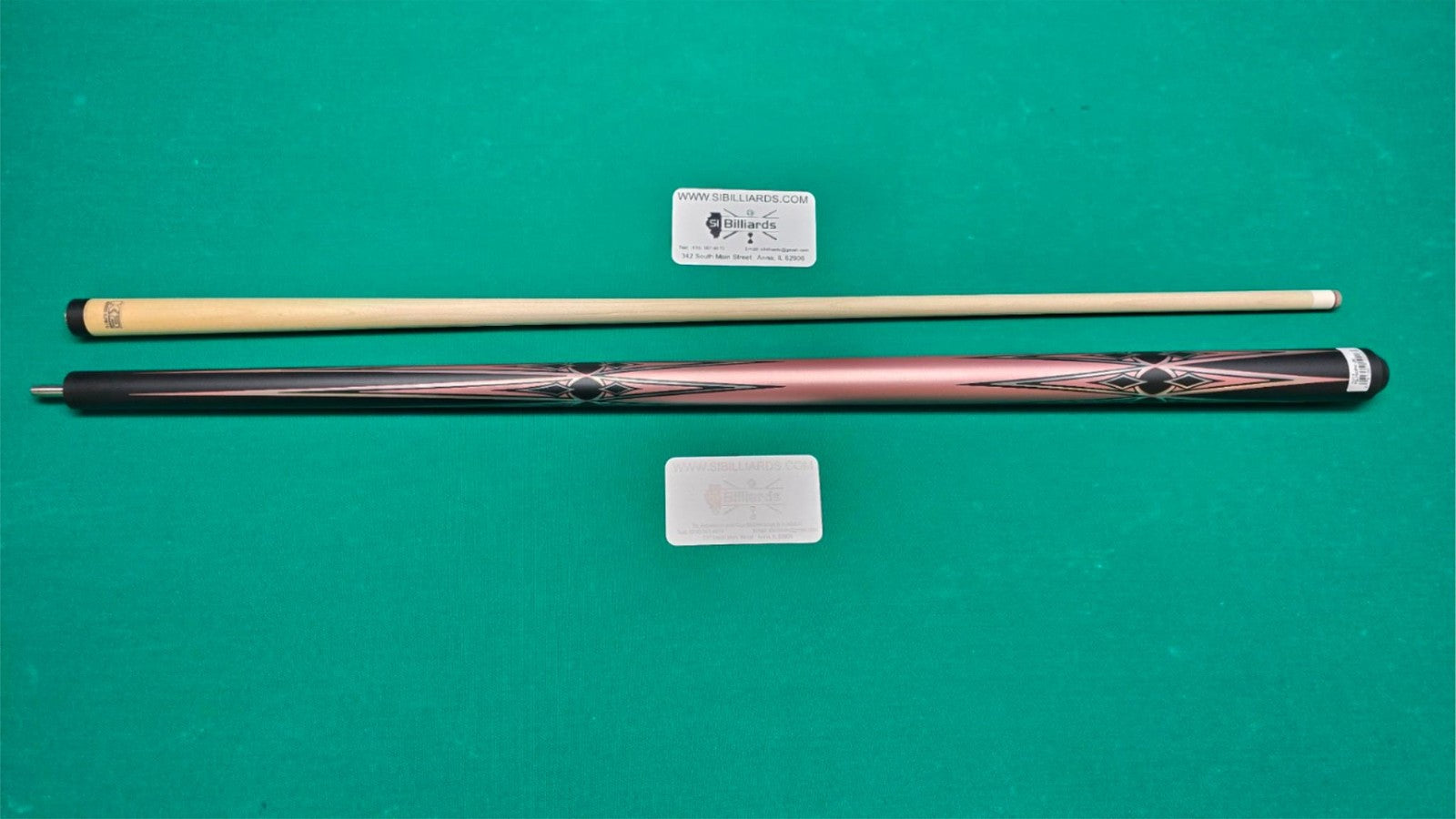 K2 KL160PK No Wrap Pool Cue - Matte Metallic Pink with Black and Silver Graphic