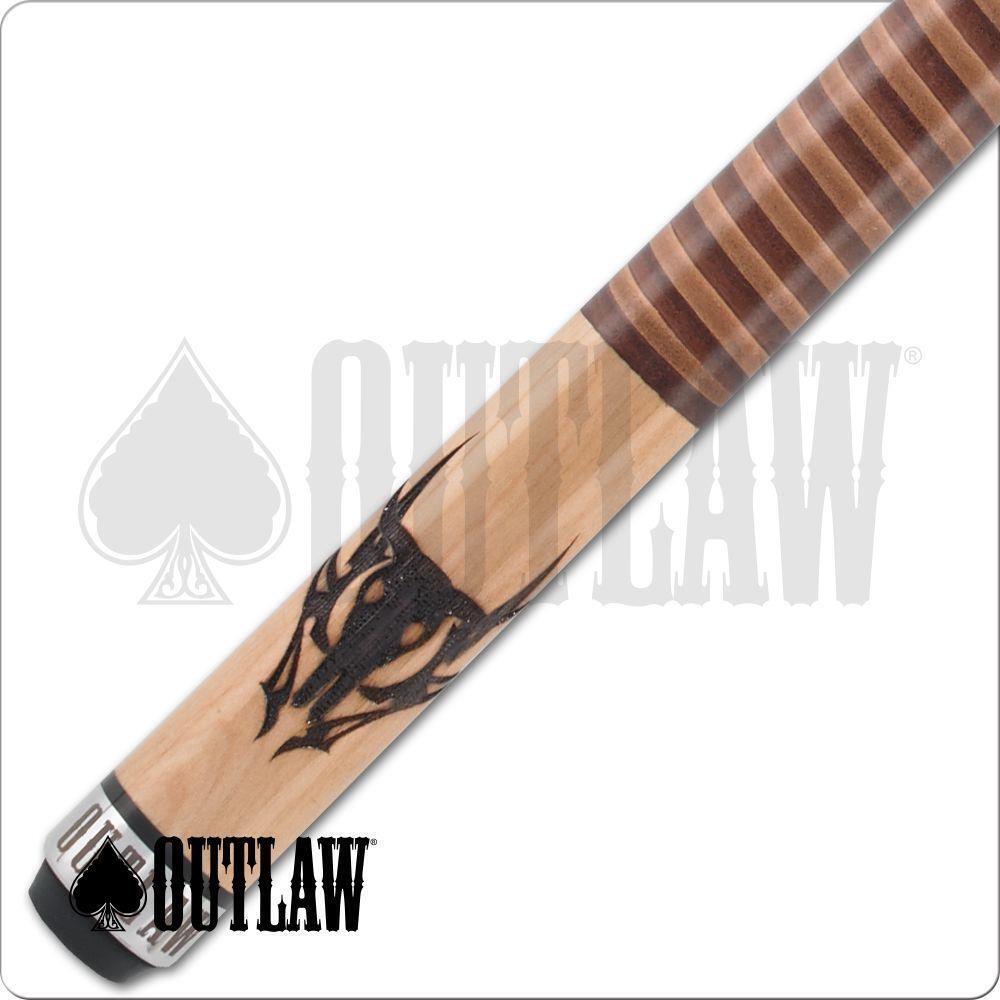 Outlaw Original OL42 Cow Skull Two Toned Wrap Pool Cue 19oz Free Shipping!