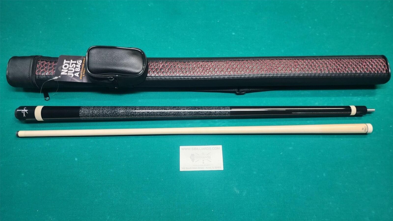 Meucci European Black Pool Cue 19oz w/ 12.5mm Pro Shaft! Free Hard Case!