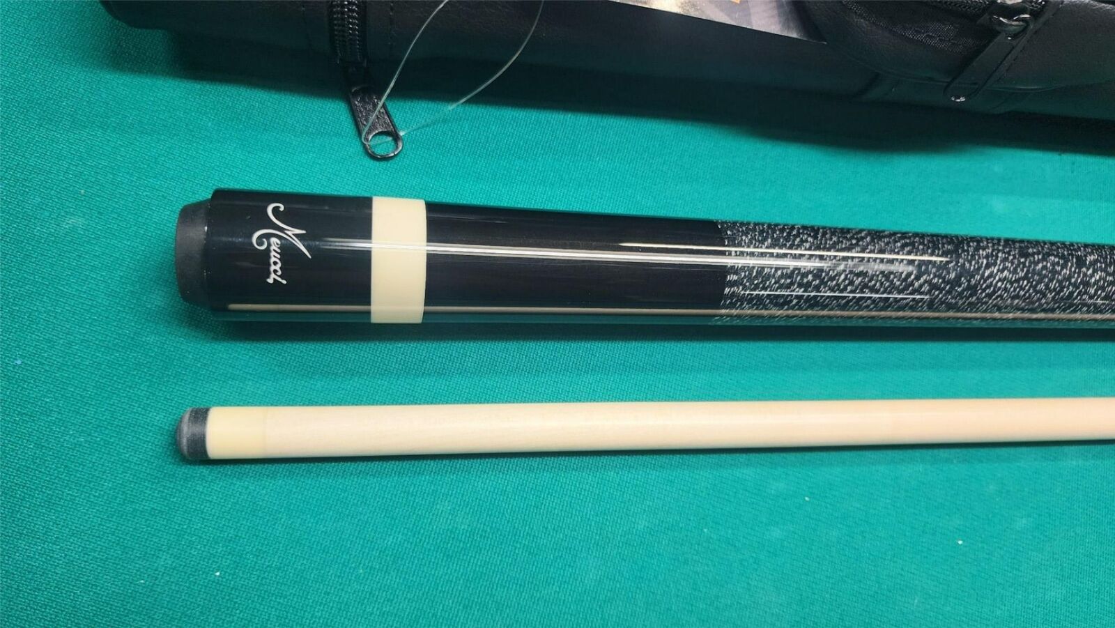 Meucci European Black Pool Cue 19oz w/ 12.5mm Pro Shaft! Free Hard Case!