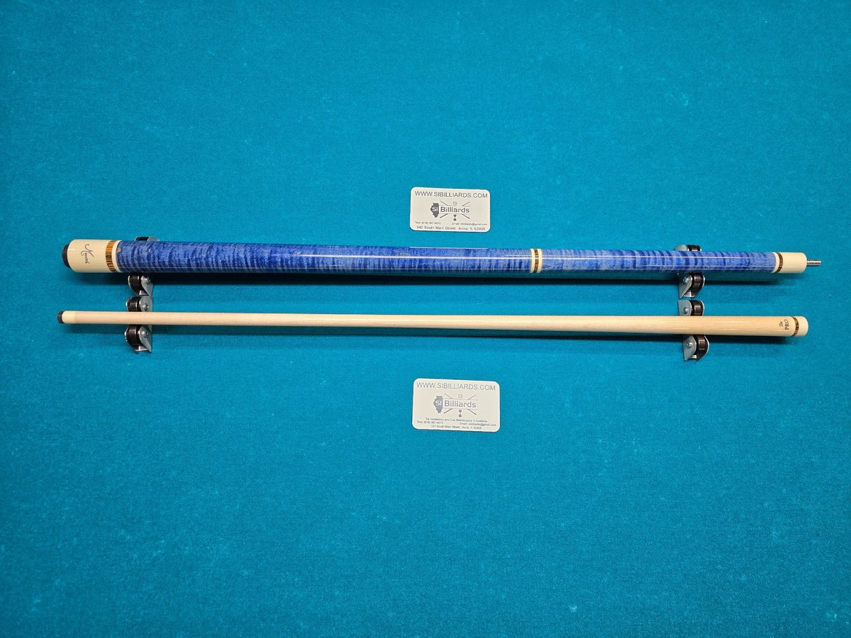 Meucci ANW-1 Blue Stained Pool Cue with 12.5mm Pro Shaft and 1X1 Hard Case