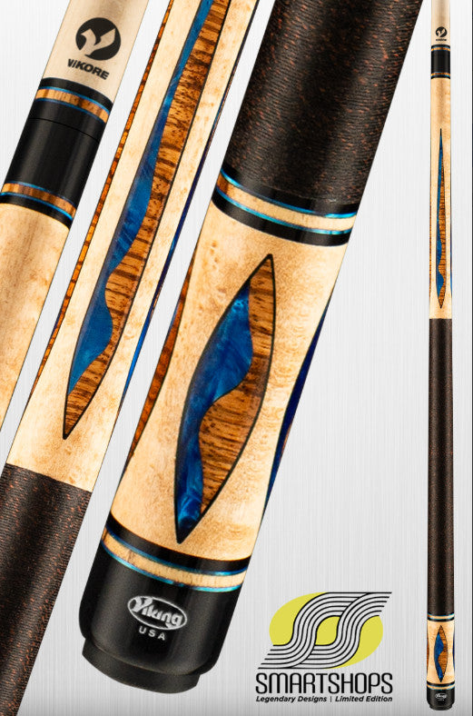 Viking Cues July SS-0726A Smart Shops Pool Cue!  Zebrawood & Blue Pearl Inlays