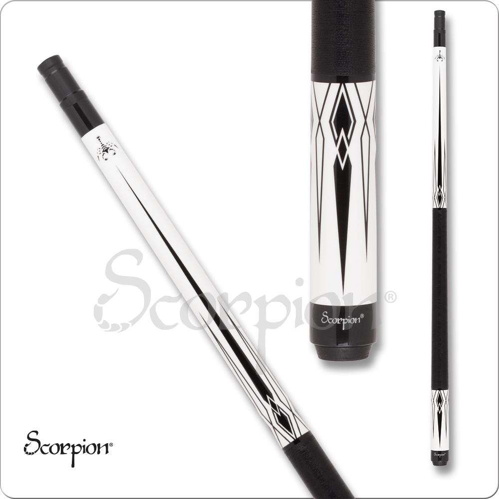 Scorpion SW10 Pool Cue Black and White 19oz Free Shipping!