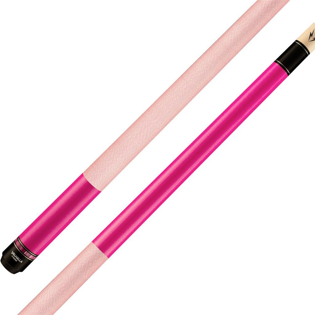 Valhalla VG025 Pool Cue 58 Inch Hard Rock Maple Pink Linen Wrap WPA