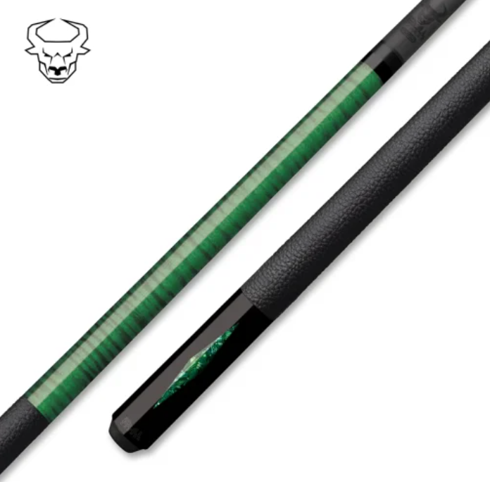 Bull Carbon BCD3GN Pool Cue – Green Abalone - Carbon Fiber Shaft –Uni‑Loc