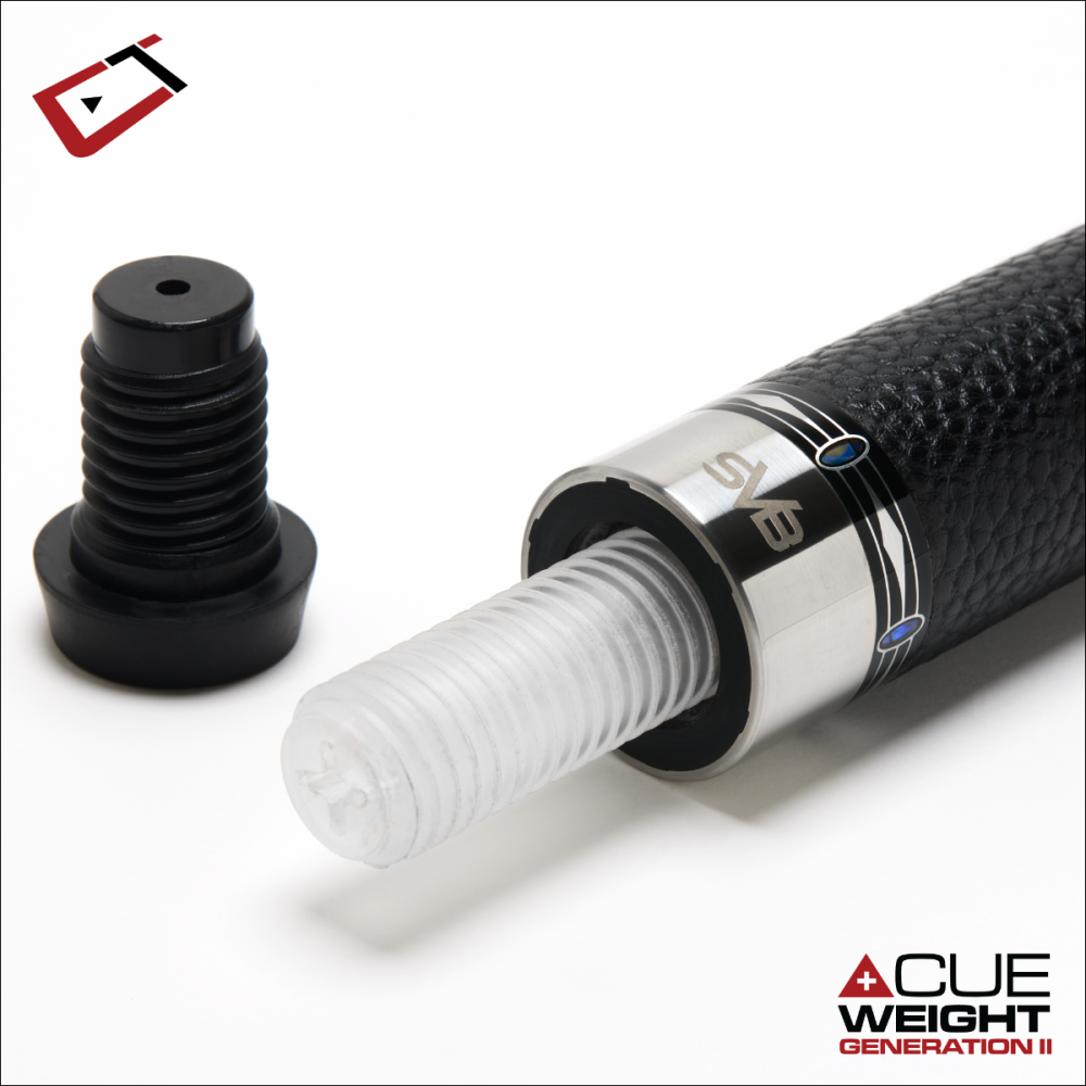 Cuetec Cynergy SVB Gen II Pool Cue – Black | Leather Wrap | 12.5mm Shaft 19oz