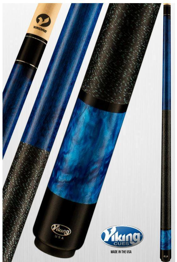 Viking B2807 Linen Wrap Pool Cue w/ 13 mm Vikore Shaft (Ocean Blue) - Free Shipp