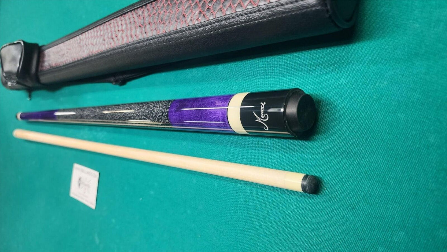 Meucci European Purple Pool Cue 19oz w/ 12.5mm Pro Shaft! Free Hard Case!