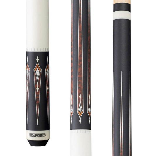 Players HC22 Cue | Matte Black, White, Snakewood, Thuya Burl & White w/black lin