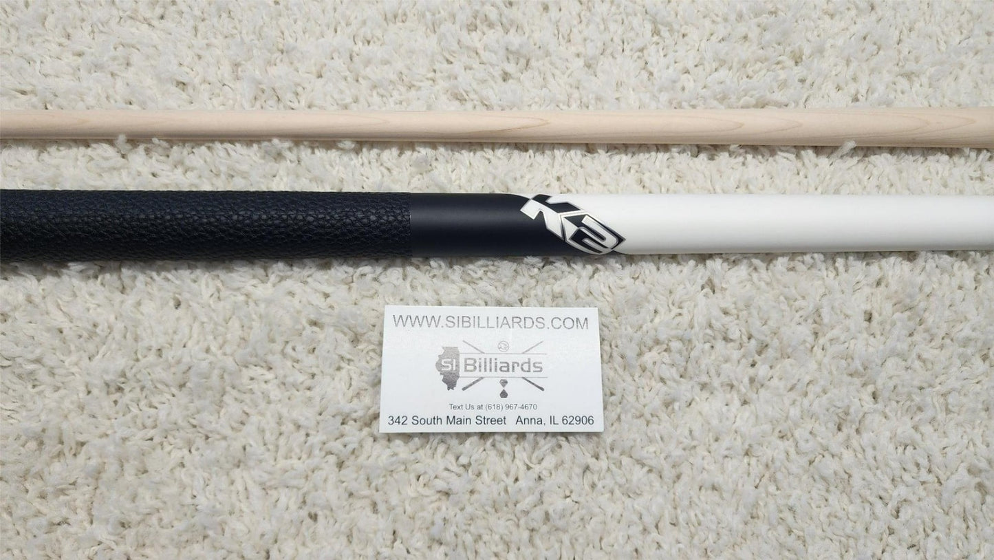 K2 Pool Cue KLCWH White w/ Leather Wrap Play Cue w/ Low Deflection 11.75MM Shaft
