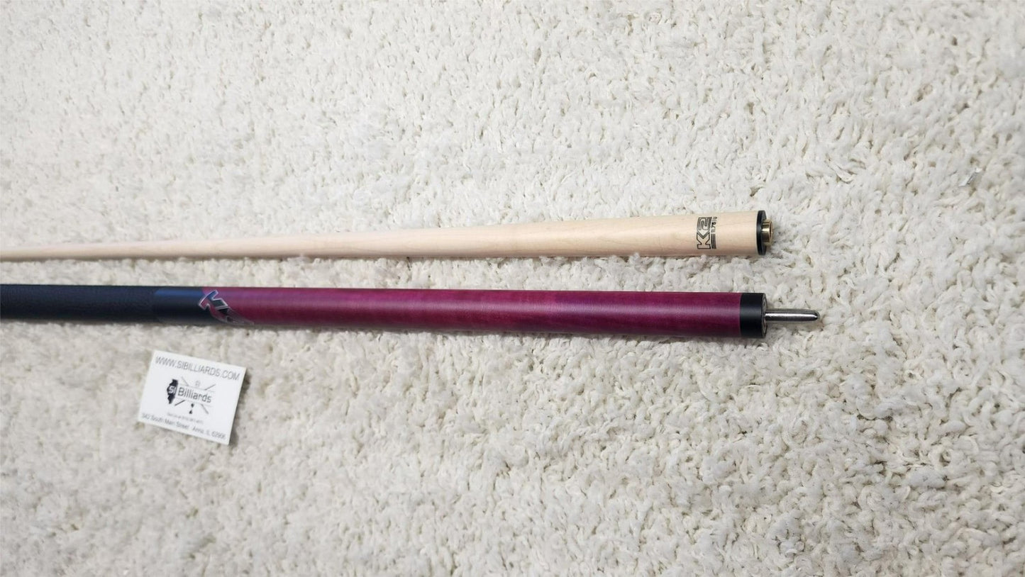 K2 Pool Cue KLCPK Pink w/ Leather Wrap Play Cue w/ Low Deflection 11.75MM Shaft
