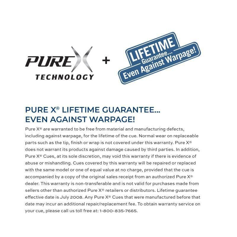 Pure X HXTE1 Pool Cue Stick with Kamui Tip & Lifetime Warranty - Free Shipping