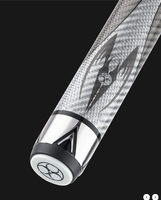 Poison Maelith No Wrap Pool Cue - Grey Venom Carbon Shaft, 12.4mm Tip