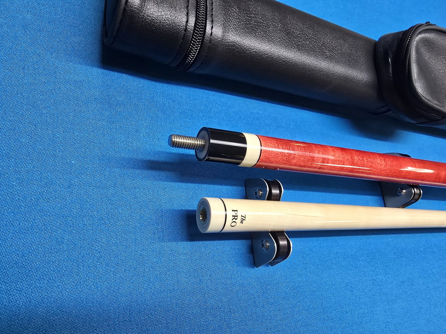 Meucci European Pool Cue Red 12.5mm Pro Shaft with Free 1X1 Hard Case