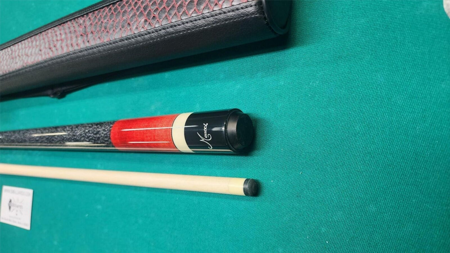 Meucci European Red Pool Cue 19oz w/ 12.5mm Pro Shaft! Free Hard Case!