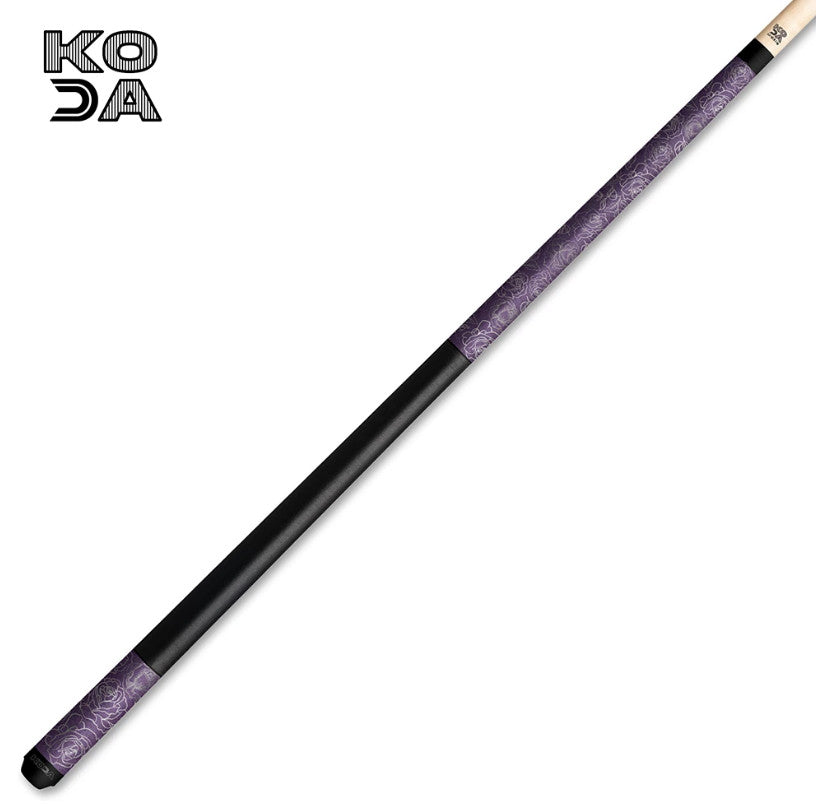 Koda Sports KDV30PL Pool Cue | Purple Rose Graphic | 19oz | 12.5mm Shaft | New
