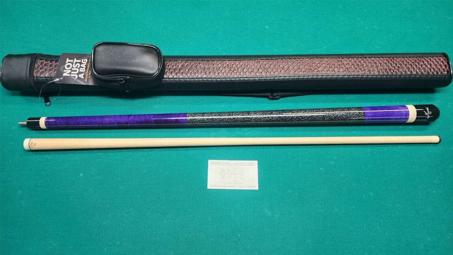 Meucci European Purple Pool Cue 19oz w/ 12.5mm Pro Shaft! Free Hard Case!