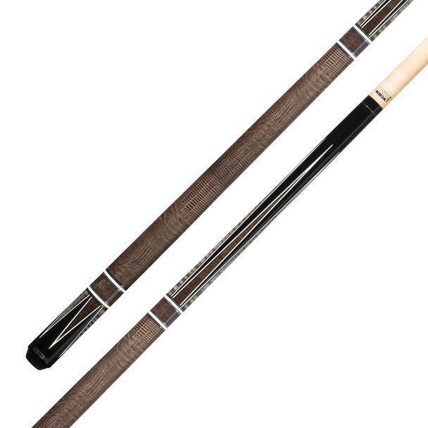 KODA K2 POOL CUE KL190 Gloss Black, Rosewood, Snakewood Point Design, Brown Embo