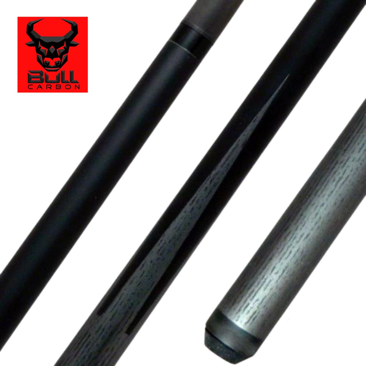 Bull Carbon LD6 Black & Grey Sneaky Pete Pool Cue | 29" Carbon Fiber Shaft