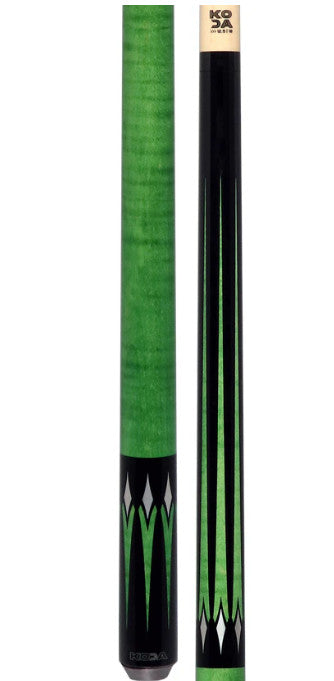 KODA KD46GN Black with Green Points Graphic No Wrap Play Cue 12.5 mm Shaft