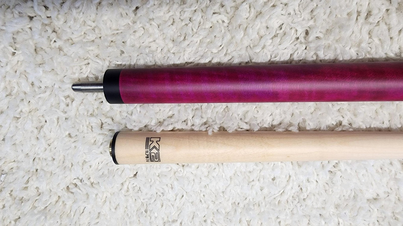 K2 Pool Cue KLCPK Pink w/ Leather Wrap Play Cue w/ Low Deflection 11.75MM Shaft