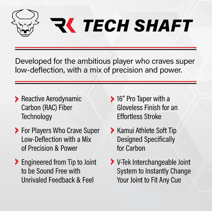Bull Carbon BCC12 Pool Cue Carbon Fiber Shaft Uni-Loc Joint Taupe Maple