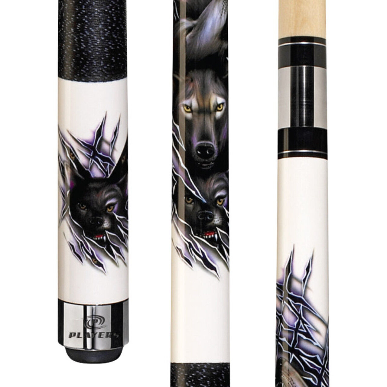 Players D-CWWP Artic Wolf Cue with Black Linen Wrap! Free Shipping!!