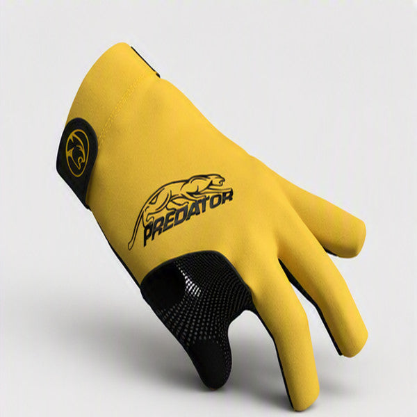 Predator Second Skin Billiard Glove Yellow Black Left Hand Size S/M