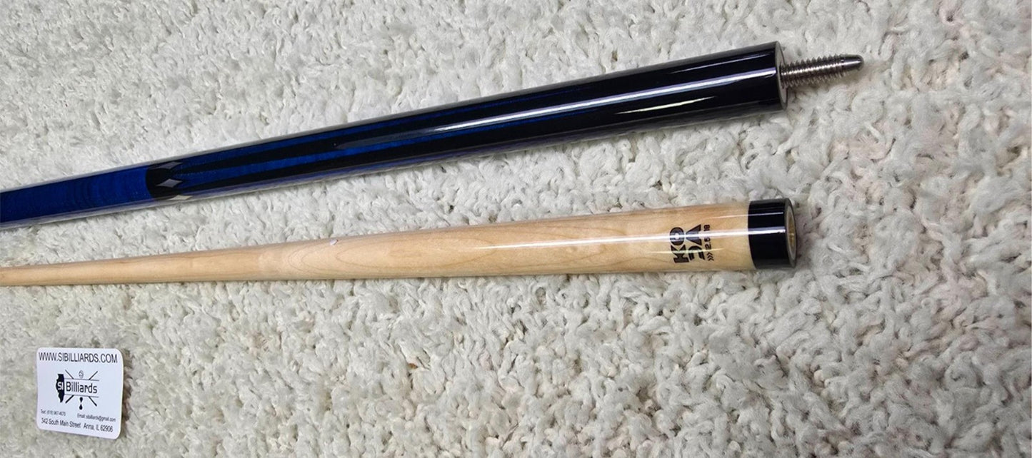 Koda KD46BL Pool Cue. Blue with Black and Silver Graphic 12.5mm Shaft!