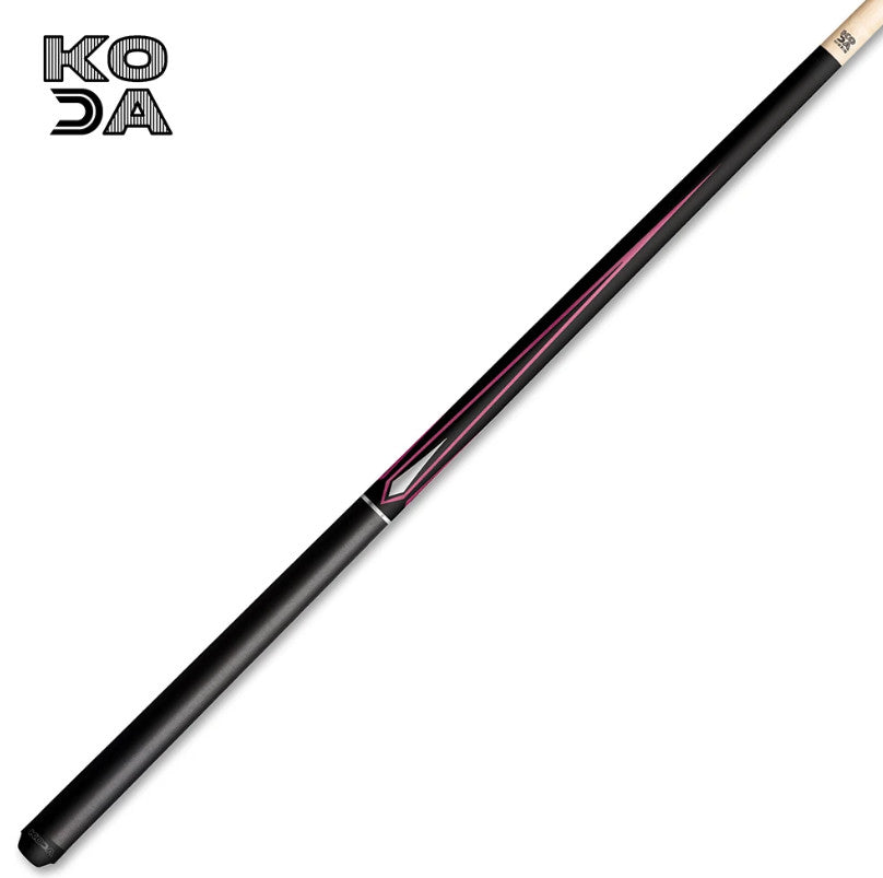 KODA KD47PK Matte Black & Pink Pool Cue | 12.5mm Shaft | No‑Wrap |Low Deflection