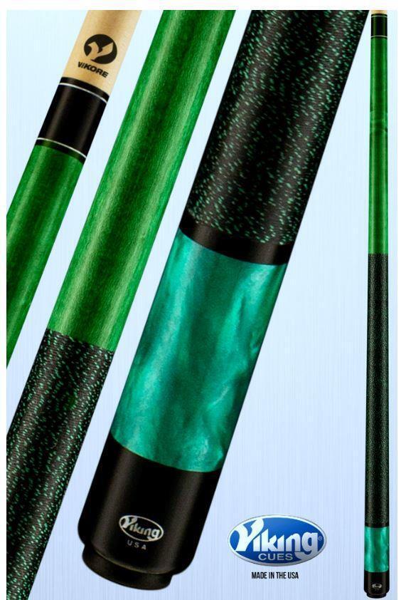 Viking B2803 Linen Wrap Pool Cue w/ 13 mm Vikore Shaft (Emerald) - Free Shipping